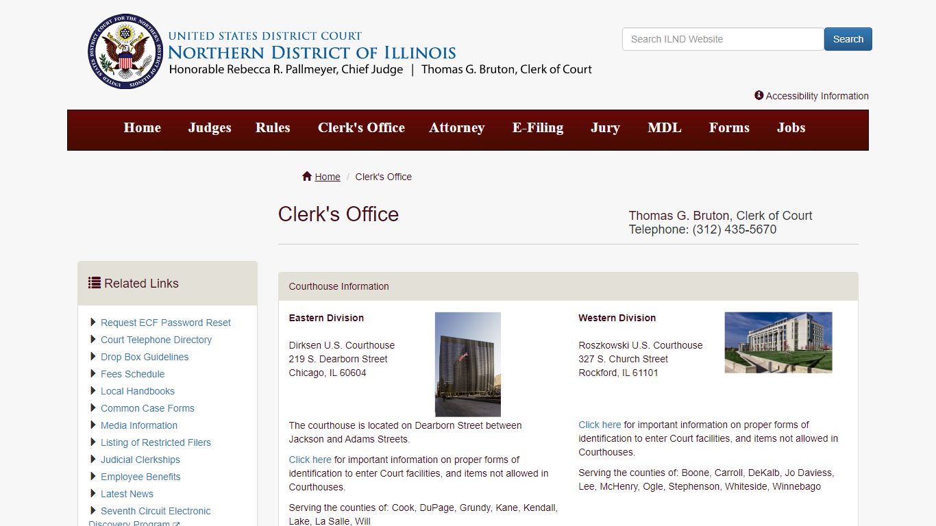 CLERK'S OFFICE - U.S. District Court - Northern District of Illinois